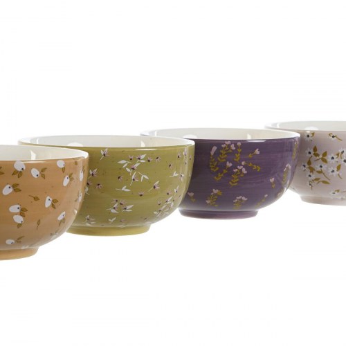 Skåle 600 ml - Grøn, Pink, Sennep, Syren - Dolomit, Shabby Chic (4 stk.)