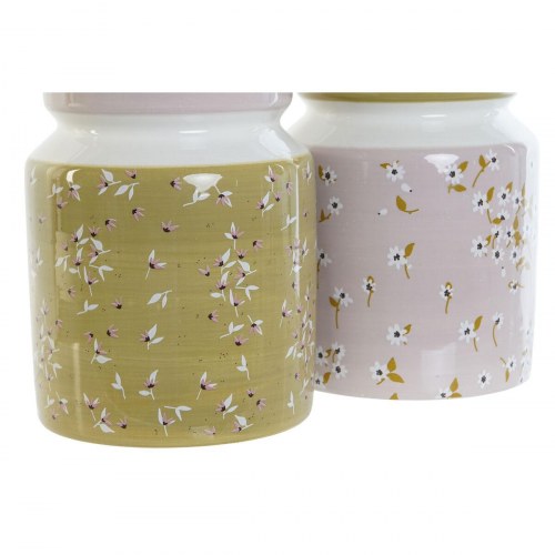 Dåse til køkkenudstyr, sæt á 2 - metal, dolomit, træ/MDF, 12 × 12 × 25 cm