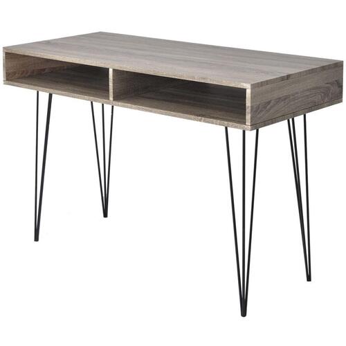 Skrivebord med 2 rum grå