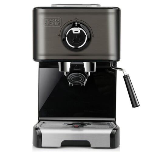 Hurtig manuel kaffemaskine Black & Decker ES9200010B 1,2 L Sort Sølvfarvet 2 Skodelice