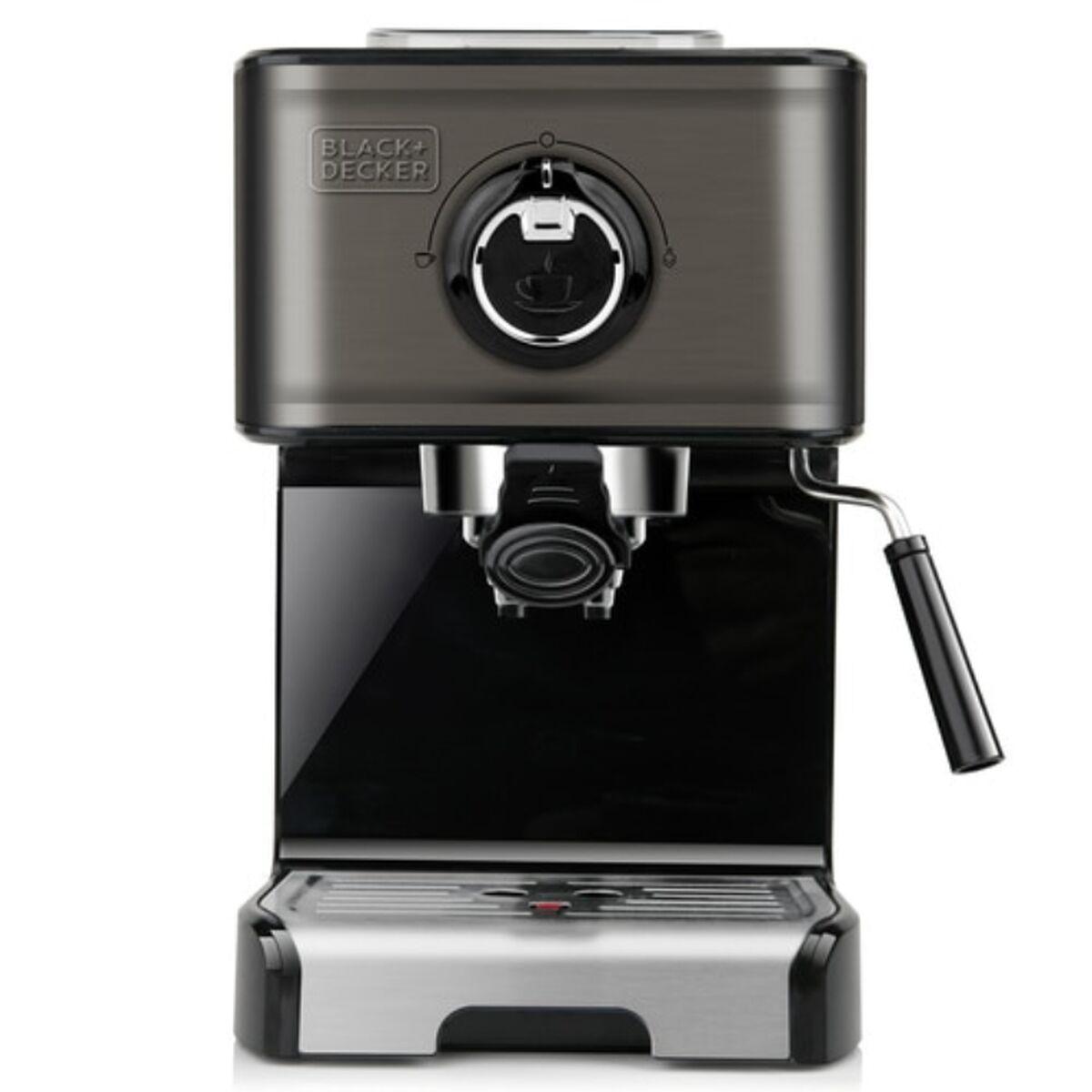 Hurtig manuel kaffemaskine Black & Decker ES9200010B 1,2 L Sort Sølvfarvet 2 Skodelice
