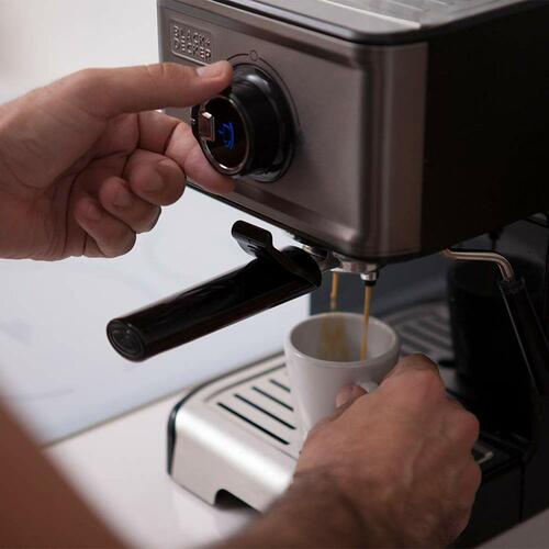 Hurtig manuel kaffemaskine Black & Decker ES9200010B 1,2 L Sort Sølvfarvet 2 Skodelice