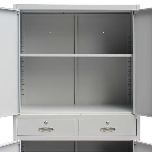 Kontorskab med 4 låger i stål 90 x 40 x 180 cm grå