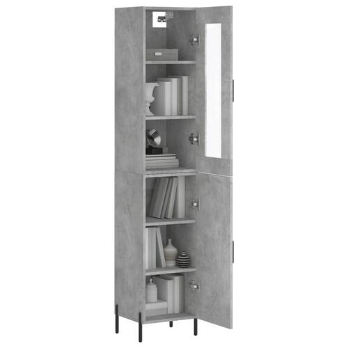 Skab 34,5x34x180 cm konstrueret træ betongrå