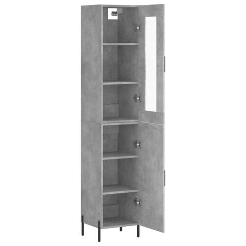 Skab 34,5x34x180 cm konstrueret træ betongrå