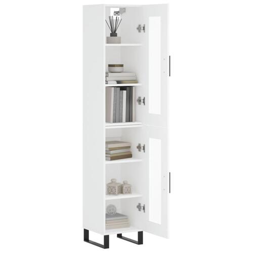Skab 34,5x34x180 cm konstrueret træ hvid