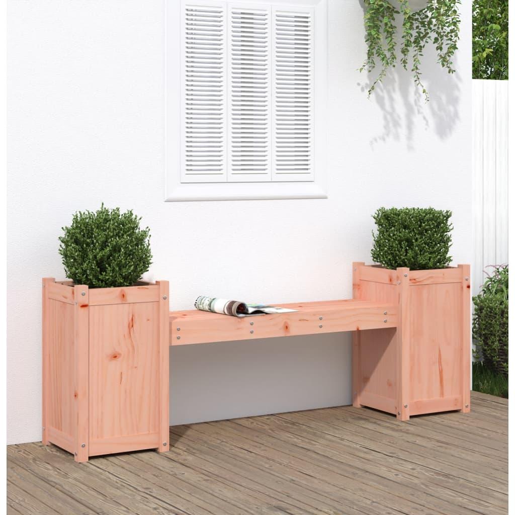 Bænk med plantekasser 180x36x63 cm massivt douglasgran