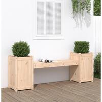 Bænk med plantekasser 180x36x63 cm massivt fyrretræ