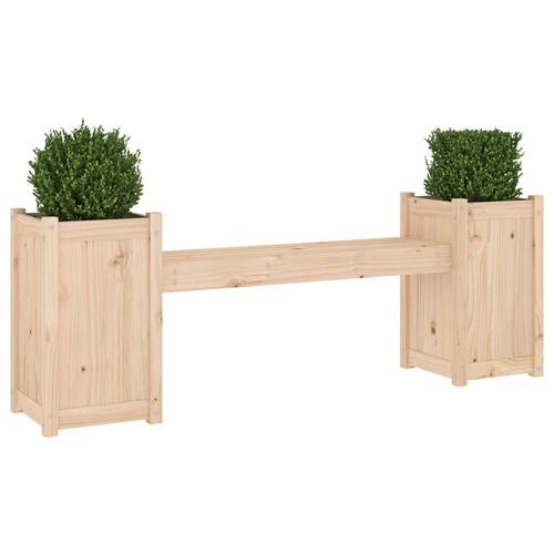 Bænk med plantekasser 180x36x63 cm massivt fyrretræ