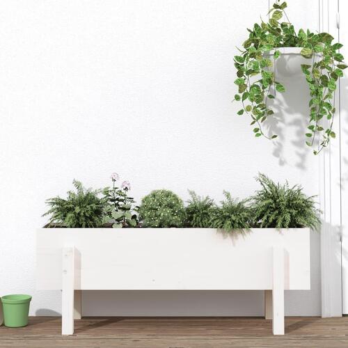 Højbed 101x30x38 cm massivt fyrretræ hvid