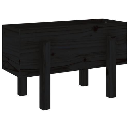Plantekasse 62x30x38 cm massivt fyrretræ sort
