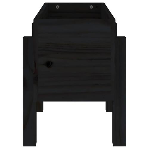 Plantekasse 62x30x38 cm massivt fyrretræ sort