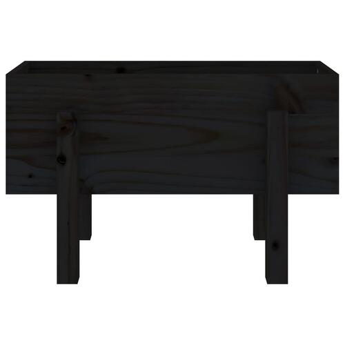 Plantekasse 62x30x38 cm massivt fyrretræ sort