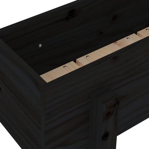 Plantekasse 62x30x38 cm massivt fyrretræ sort