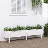 Højbed 160x30x38 cm massivt fyrretræ hvid