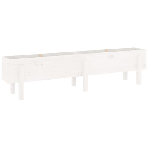Højbed 160x30x38 cm massivt fyrretræ hvid