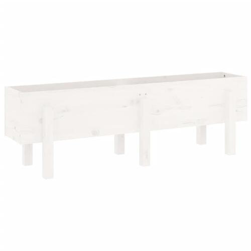 Højbed 121x30x38 cm massivt fyrretræ hvid