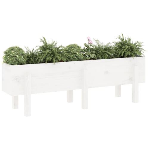 Højbed 121x30x38 cm massivt fyrretræ hvid