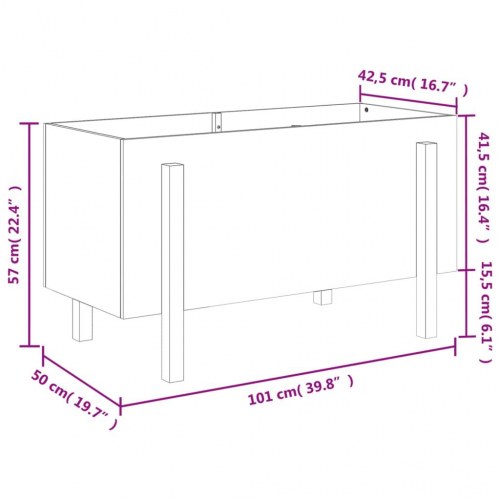 Højbed i massivt douglasgran 101 × 50 × 57 cm - plantekasse til have og altan