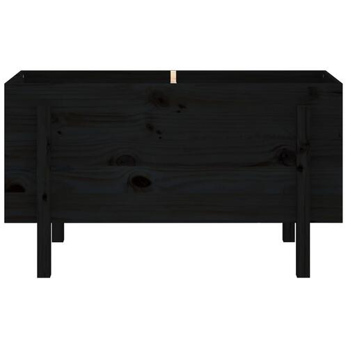 Højbed 101x50x57 cm massivt fyrretræ sort