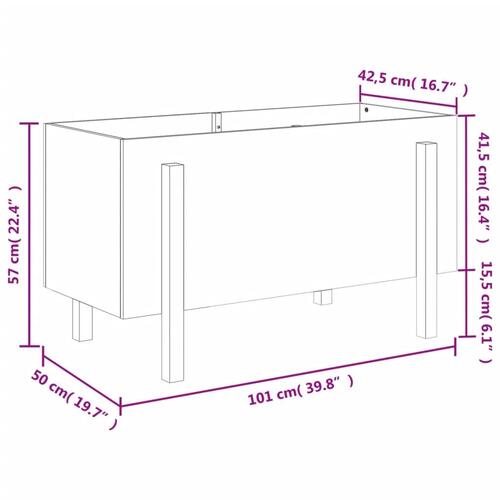 Højbed 101x50x57 cm massivt fyrretræ hvid