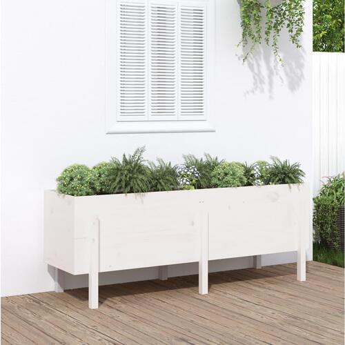 Højbed 160x50x57 cm massivt fyrretræ hvid