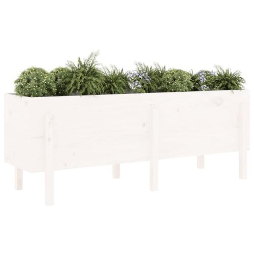 Højbed 160x50x57 cm massivt fyrretræ hvid
