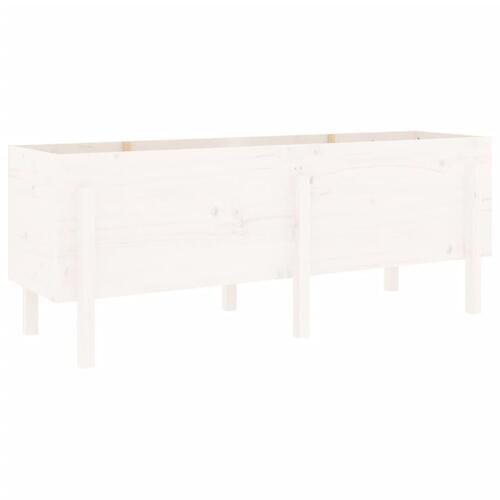 Højbed 160x50x57 cm massivt fyrretræ hvid