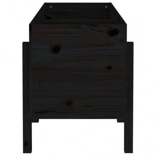 Højbed 121x50x57 cm massivt fyrretræ sort