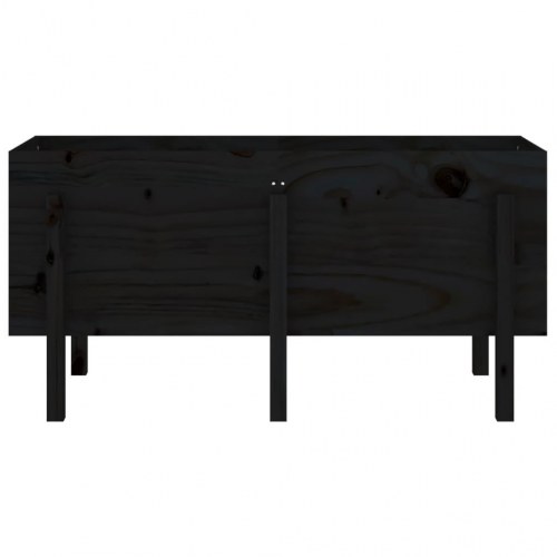 Højbed 121x50x57 cm massivt fyrretræ sort