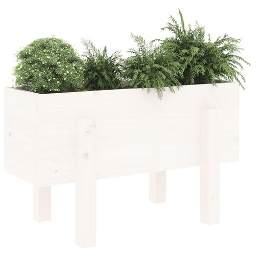 Plantekasse 62x30x38 cm massivt fyrretræ hvid