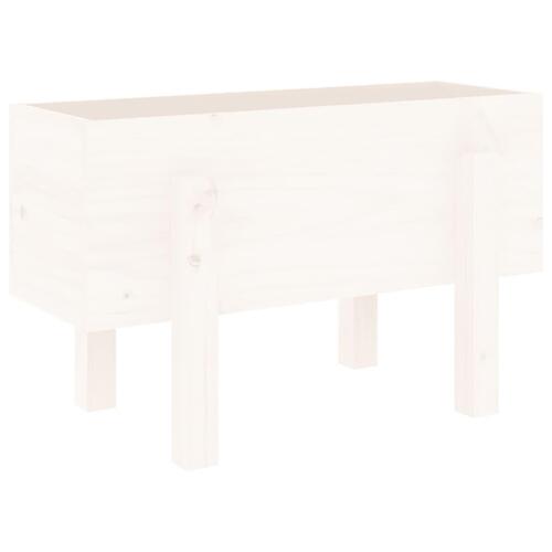 Plantekasse 62x30x38 cm massivt fyrretræ hvid