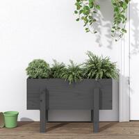 Plantekasse 62x30x38 cm massivt fyrretræ grå