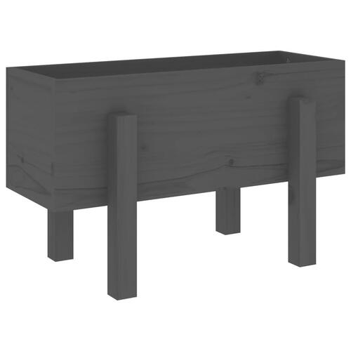 Plantekasse 62x30x38 cm massivt fyrretræ grå