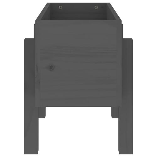 Plantekasse 62x30x38 cm massivt fyrretræ grå