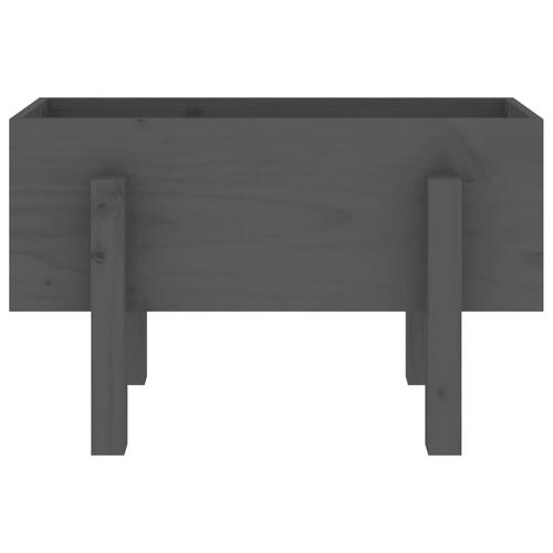 Plantekasse 62x30x38 cm massivt fyrretræ grå