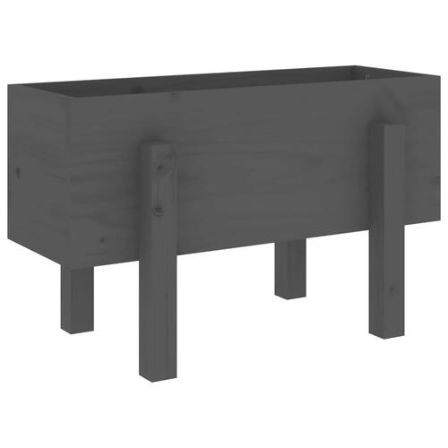 Plantekasse 62x30x38 cm massivt fyrretræ grå