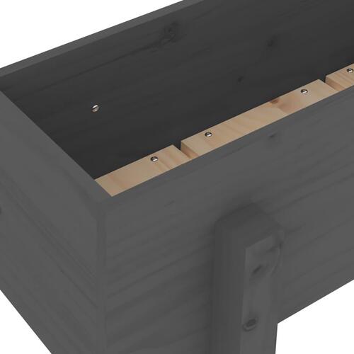 Plantekasse 62x30x38 cm massivt fyrretræ grå