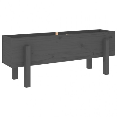 Højbed 101x30x38 cm massivt fyrretræ grå