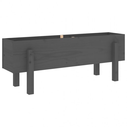 Højbed 101x30x38 cm massivt fyrretræ grå