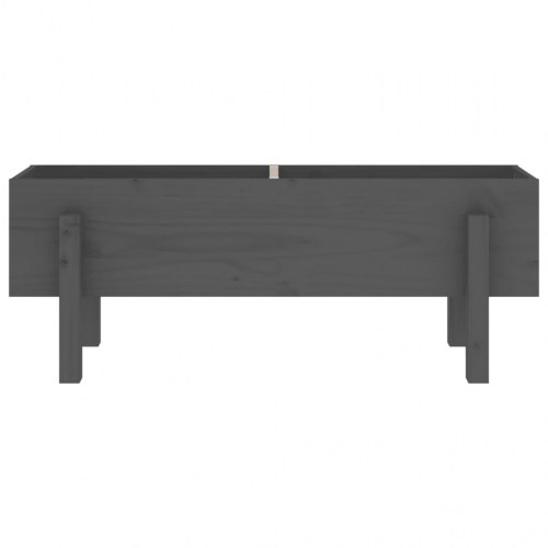 Højbed 101x30x38 cm massivt fyrretræ grå