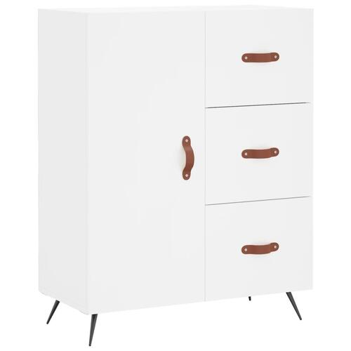 Højskab 69,5x34x180 cm konstrueret træ hvid