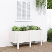 Højbed 121x50x57 cm massivt fyrretræ hvid