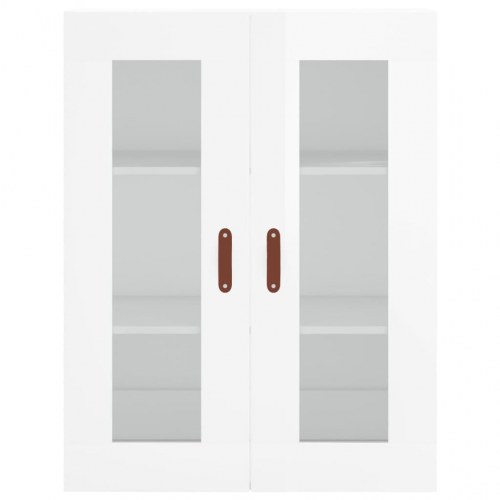 Højskab 69,5x34x180 cm konstrueret træ hvid højglans