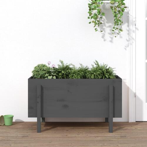 Højbed 101x50x57 cm massivt fyrretræ grå