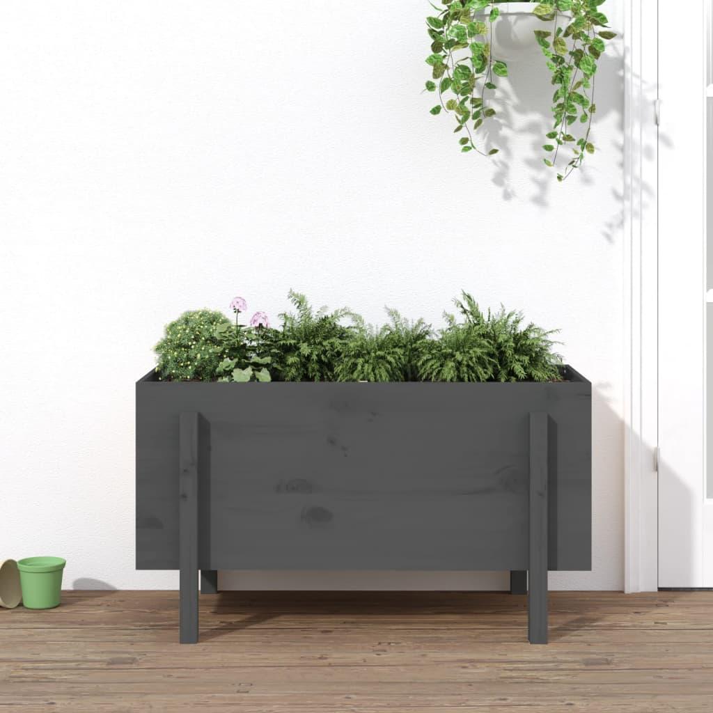 Højbed 101x50x57 cm massivt fyrretræ grå