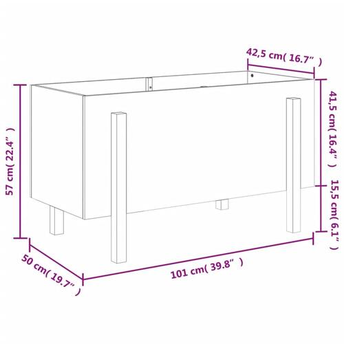 Højbed 101x50x57 cm massivt fyrretræ grå