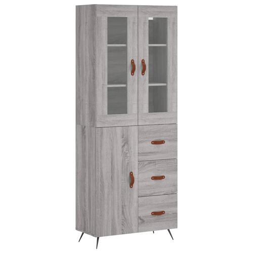 Højskab 69,5x34x180 cm konstrueret træ grå sonoma-eg