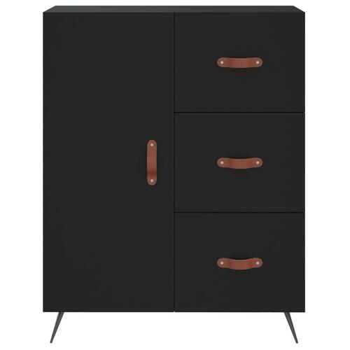 Højskab 69,5x34x180 cm konstrueret træ sort
