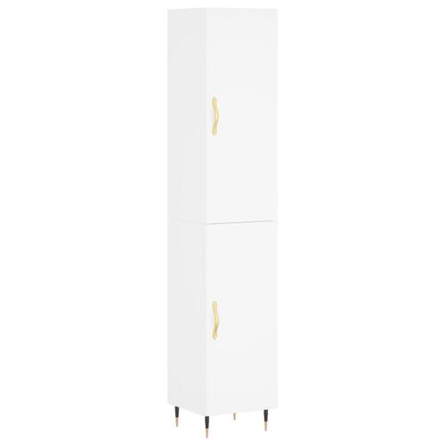 Skab 34,5x34x180 cm konstrueret træ hvid